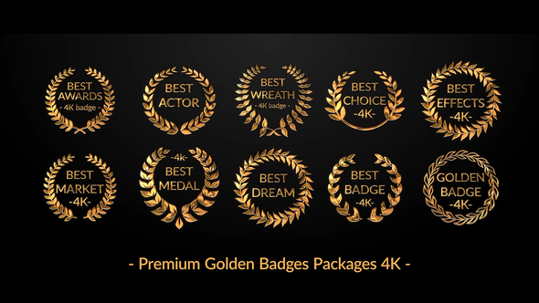 Premium Golden Badges - VideoHive 25203264