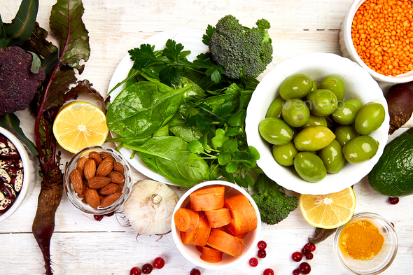 Liver detox diet food concept . Foods for healthy liver