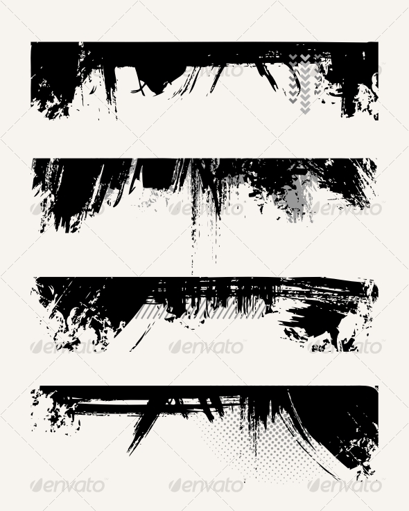 Set of grunge edges - Decorative Symbols Decorative