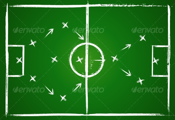 Football teamwork strategy - Abstract Conceptual