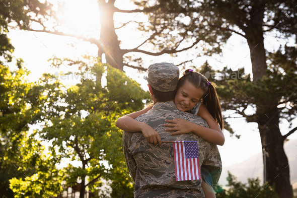 Soldier with daughter - Stock Photo - Images