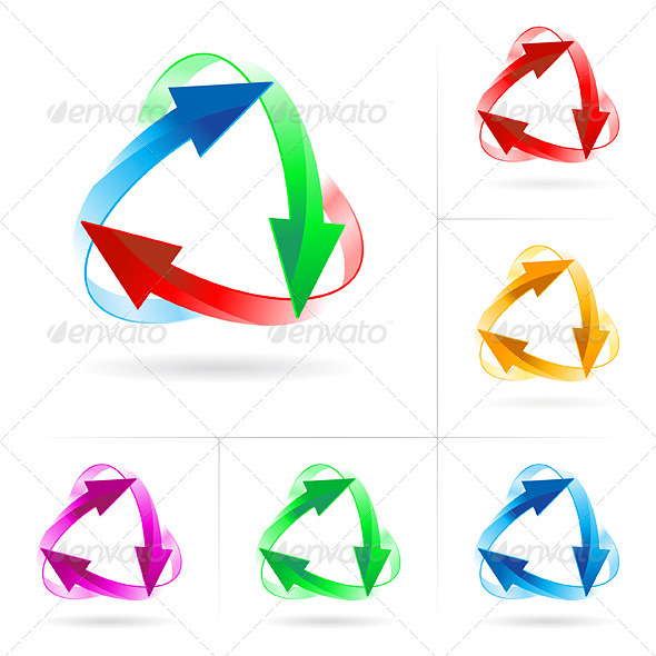 Set of arrow circles - Decorative Vectors