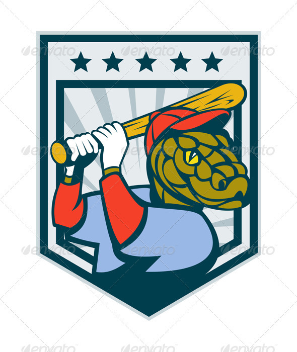 Viper Snake Baseball Player Batting