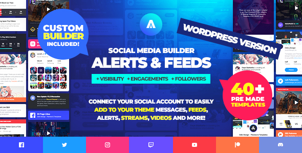 Celo Variante Asociación Asgard - Social Media Alerts & Feeds WordPress Builder - Facebook,  Instagram, Twitch and more! by Odin_Design