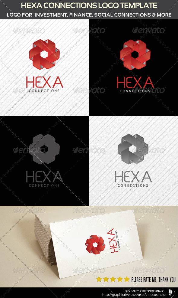 Hexa Connection Logo Template - Letters Logo Templates
