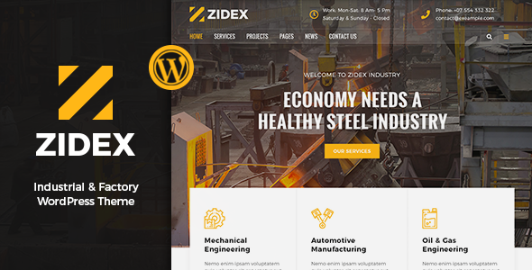 Zidex – Industrial & Factory WordPress Theme