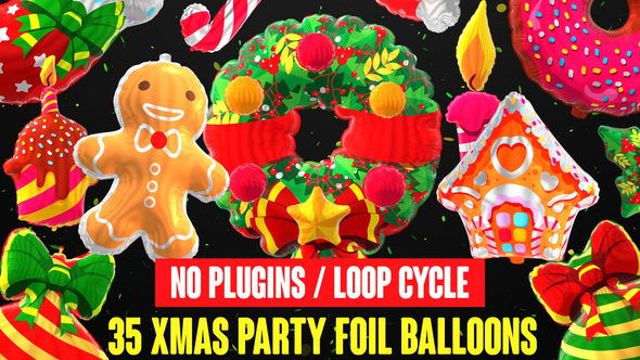Foil Balloons - Xmas Party Collection