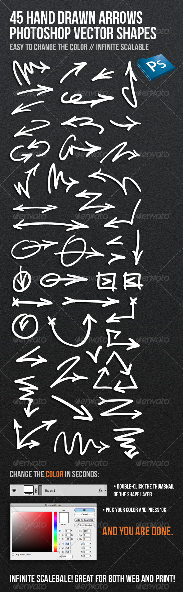 45 Hand Drawn Arrows - Decorative Symbols Decorative
