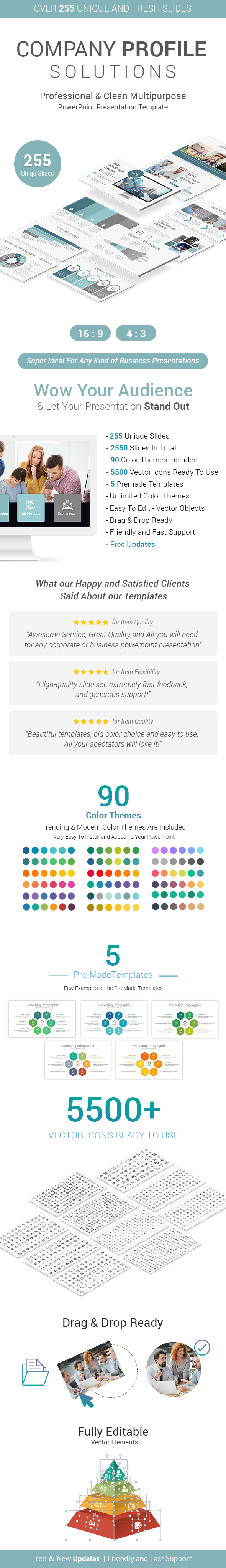 Stunning Company Profile PowerPoint Presentation Template
