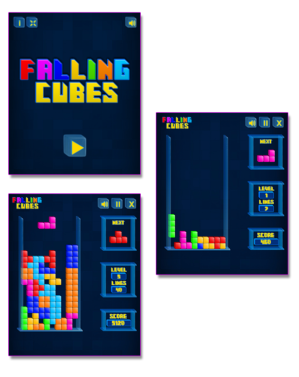 Falling Cubes Html5 Arcade Game By Codethislab Codecanyon