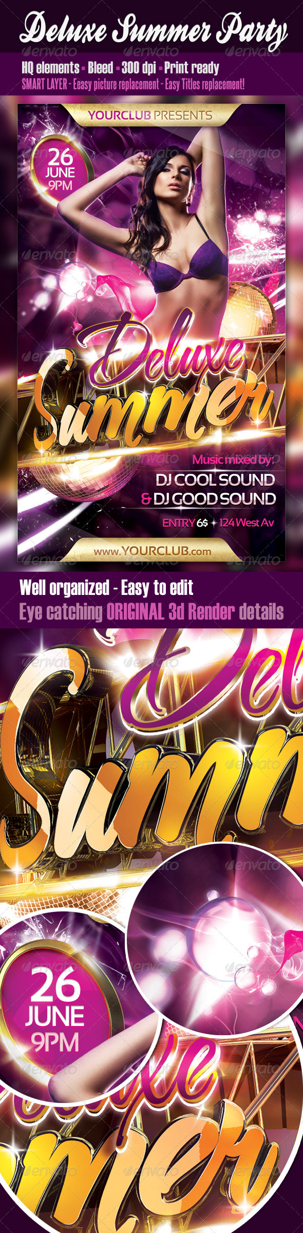 Deluxe Summer Party Flyer - Clubs & Parties Events