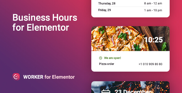 Business hours widget for Elementor – Worker