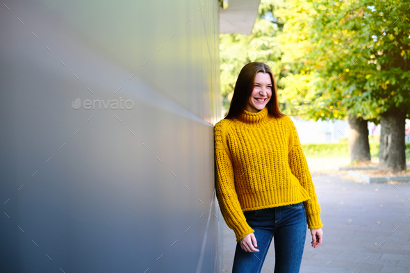 Young Redhead Woman Smiling - Stock Photo - Images