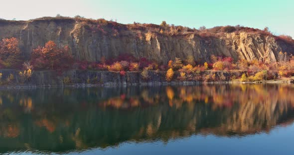 Artificial Pond with Azure Water and Picturesque Flooded Quarries alt