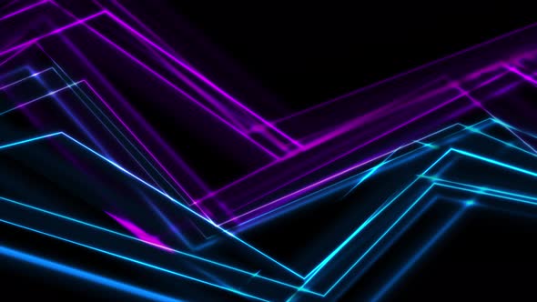 Blue Ultraviolet Neon Curved Lines