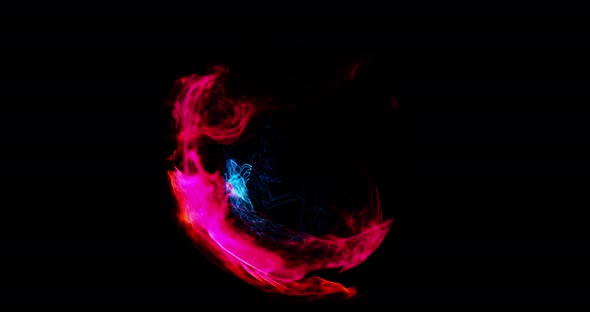 Abstract Motion Graphic with fluid particle moving in sphere alt