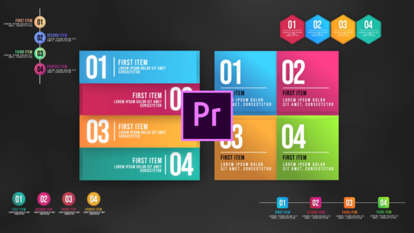Infographic Animated Lists Premiere Pro Template