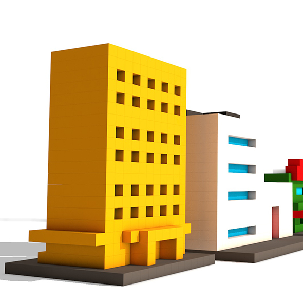 Voxel Buildings - 3Docean 25250839