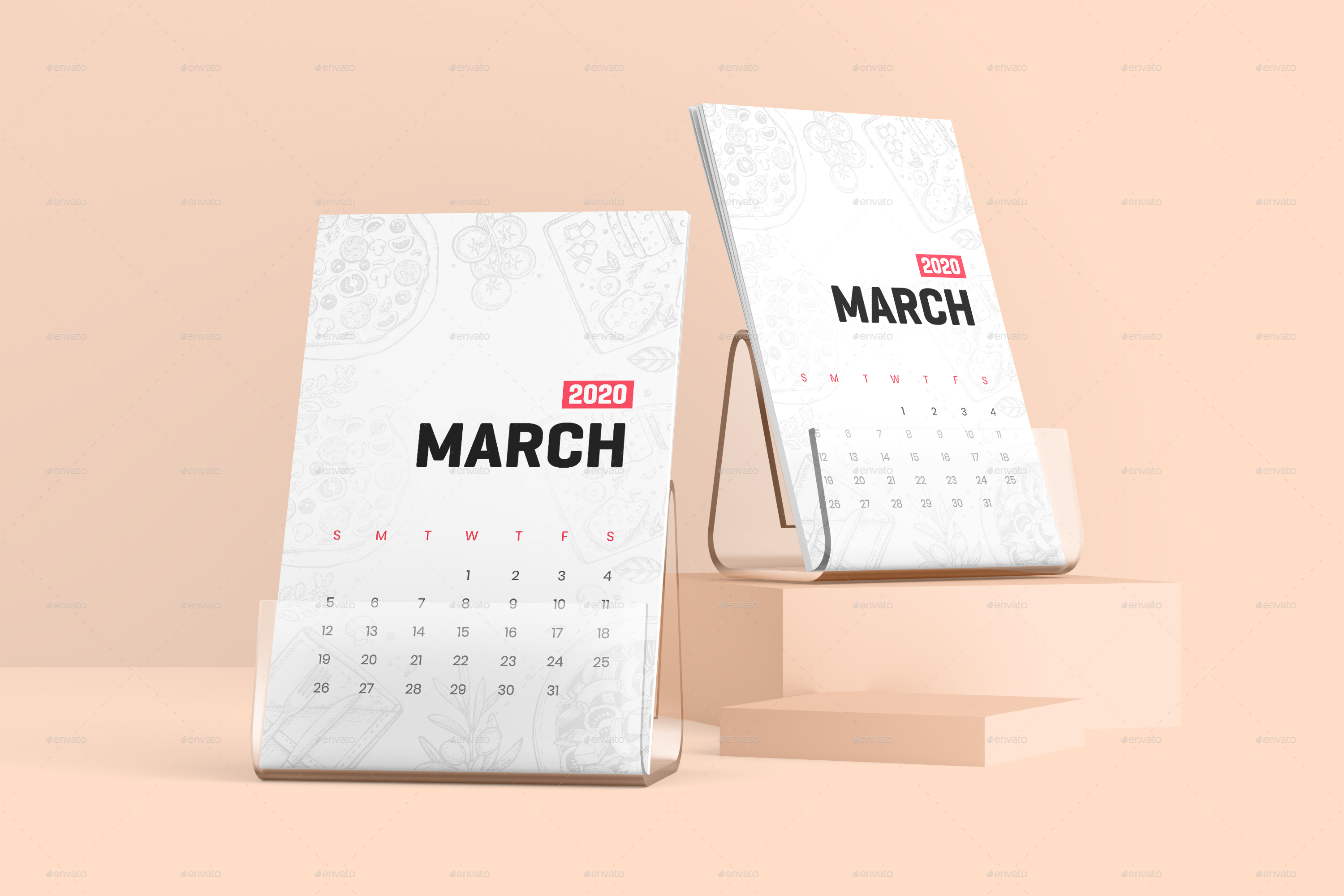 Download Desk Calendar With Plastic Stand Mockup By Mockup Guy Graphicriver