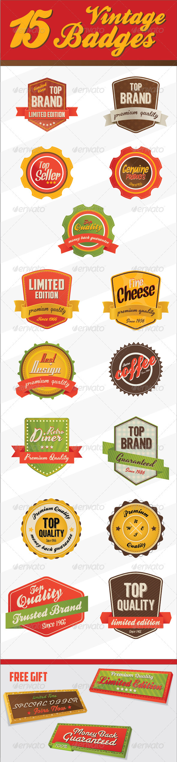 Retro Vintage Badges & logo - Web Elements Vectors