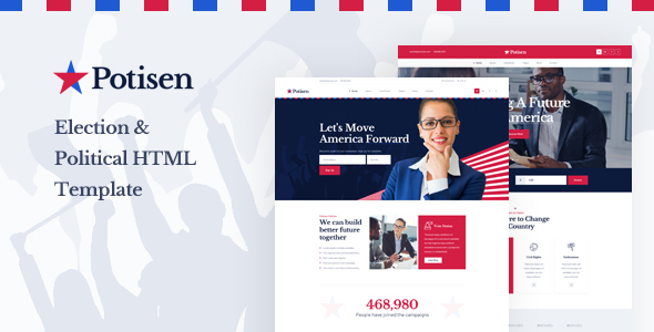 Wondrous Potisen - Election & Political HTML Template