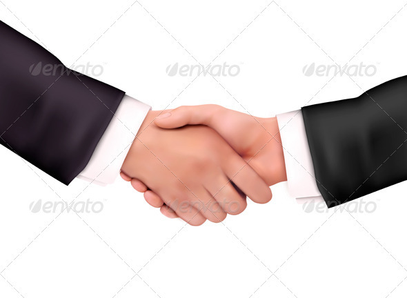 Business people handshake. Vector illustration - People Characters