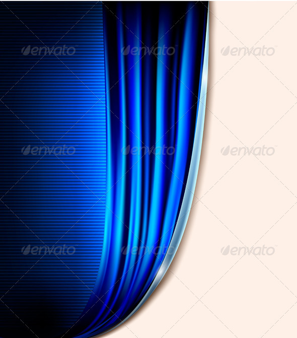 Curtain blue background vector - Backgrounds Decorative
