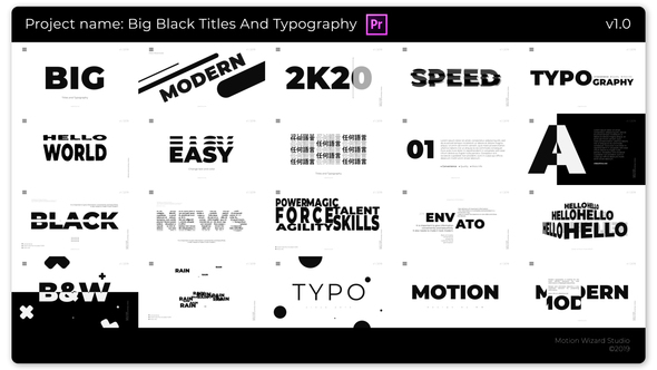 Big Black Titles And Typography