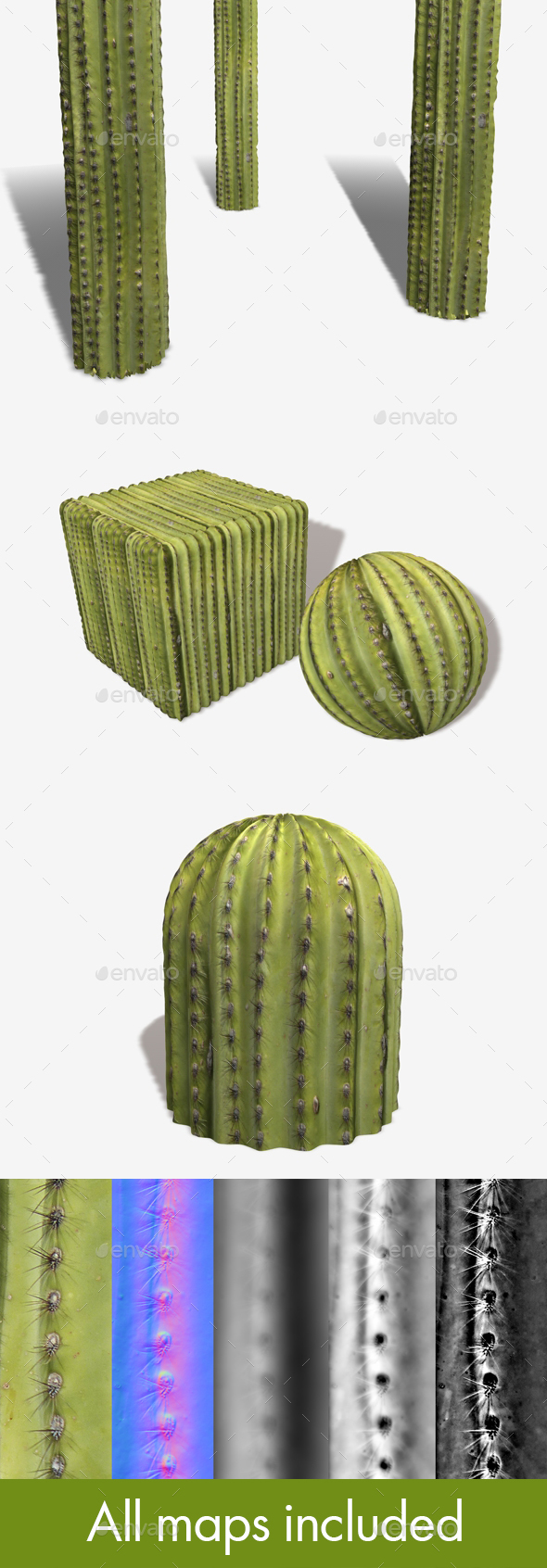 Green Cactus Seamless - 3Docean 25277687