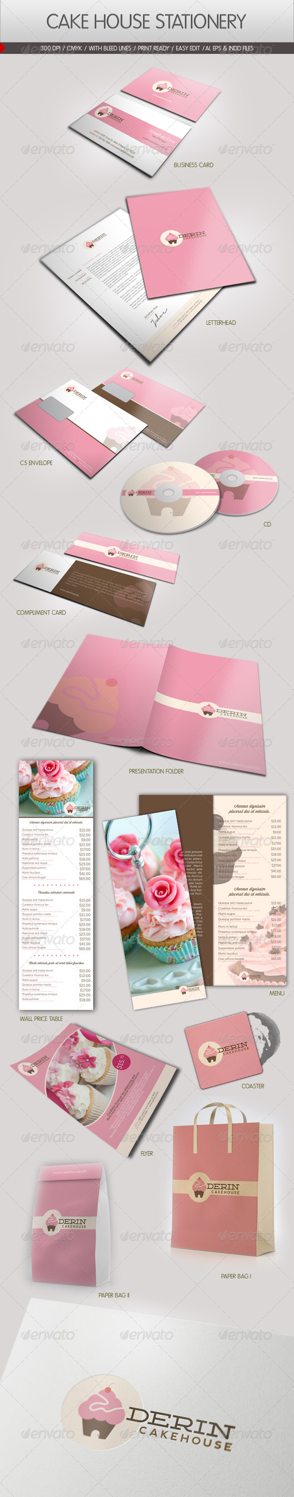 Cake House Corporate Identity - Stationery Print Templates