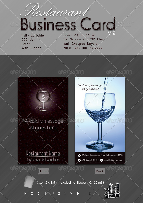 Restaurant Business Card V.2 - Industry Specific Business Cards