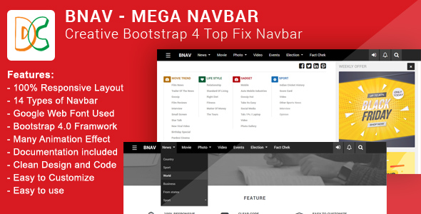 BNAV - Mega Navigation Bar