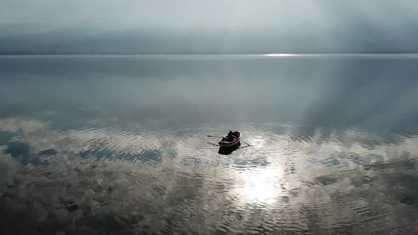 Turkey kocaeli aerial lake reflection light beam  alt