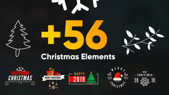 Christmas Elements Pack Video Displays template preview
