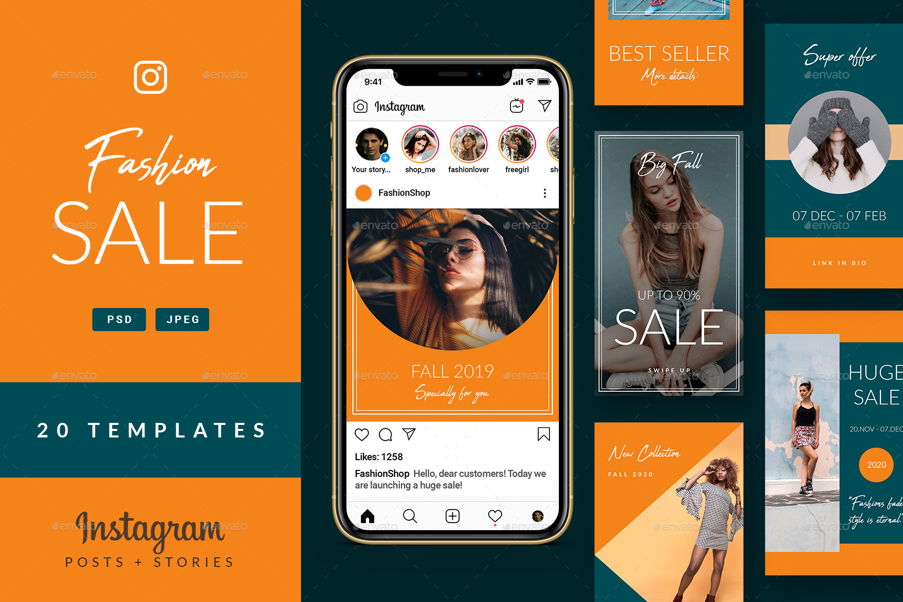 Fashion Sale - Instagram Posts & Stories, Web Elements | GraphicRiver