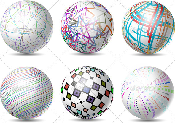 Abstract Spheres - Objects Vectors