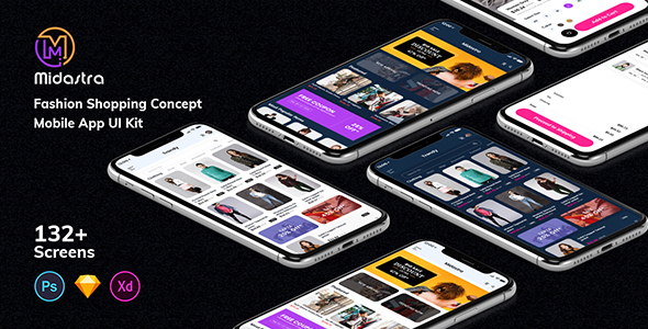 Midastra - Fashion Shopping Mobile App UI