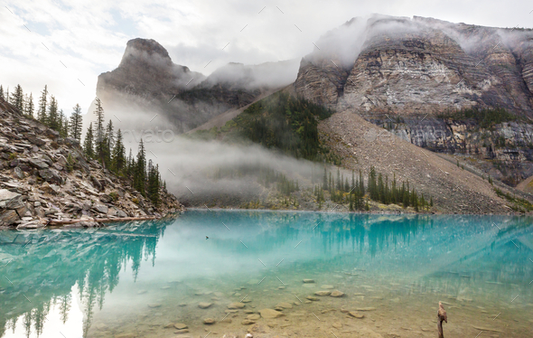 Moraine lake - Stock Photo - Images