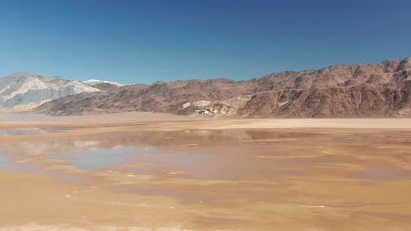 View on Drone Flying Above the Desert and Shooting Cinematic Scenic Death Valley alt