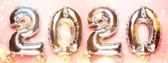 Balloon Bunting for celebration of New Year 2020 - Stock Photo - Images