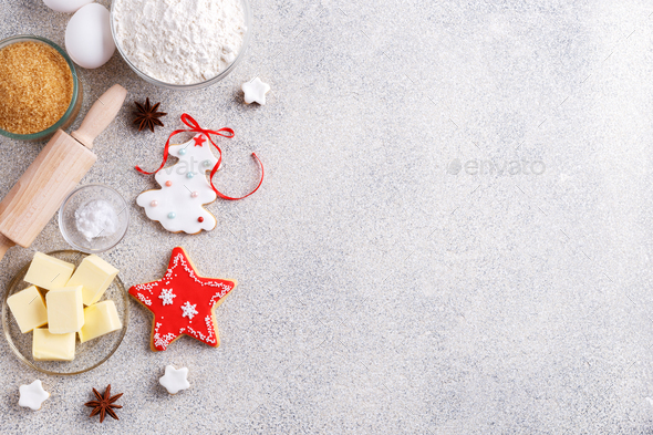 Christmas baking background - Stock Photo - Images