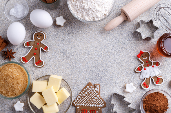 Christmas baking background - Stock Photo - Images