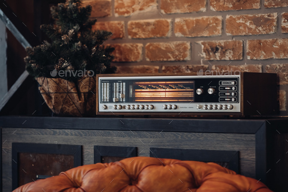 Retro music player on the chest - Stock Photo - Images