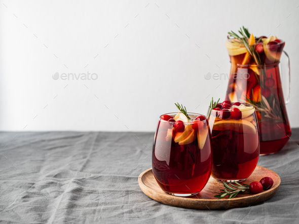 Winter sangria, copy space - Stock Photo - Images
