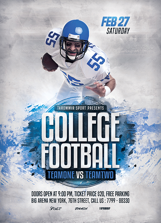 College Football Flyer, Print Templates | GraphicRiver