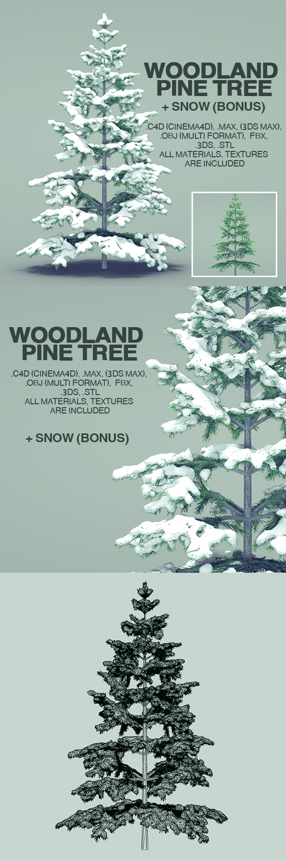 Pine Tree (Snow) - 3Docean 25314879