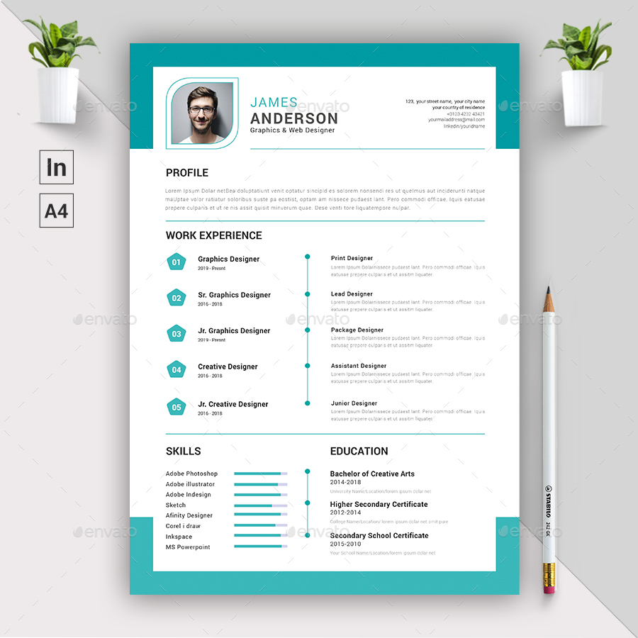 Indesign CV/Resume Template, Print Templates | GraphicRiver