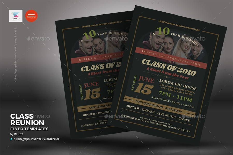 Class Reunion Flyer Templates, Print Templates | GraphicRiver