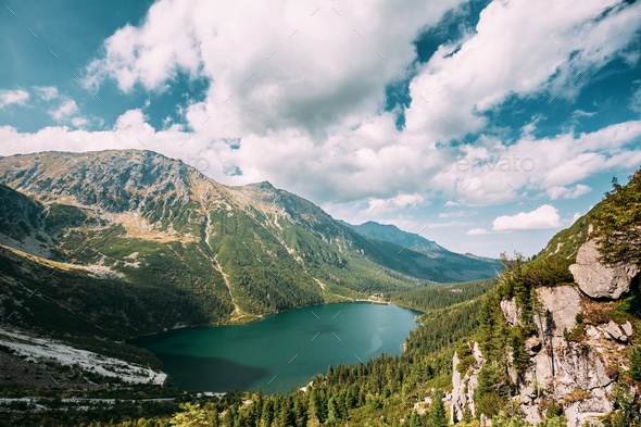 Tatra National Park Poland Famous Mountains Lake Morskie Oko Or Sea