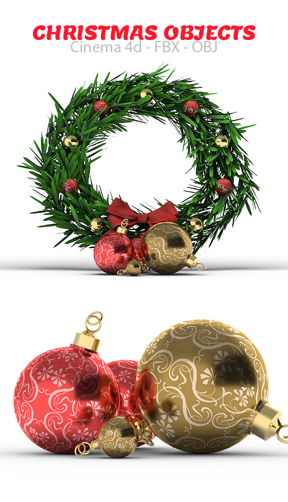 Christmas Objects 3D - 3Docean 25325577